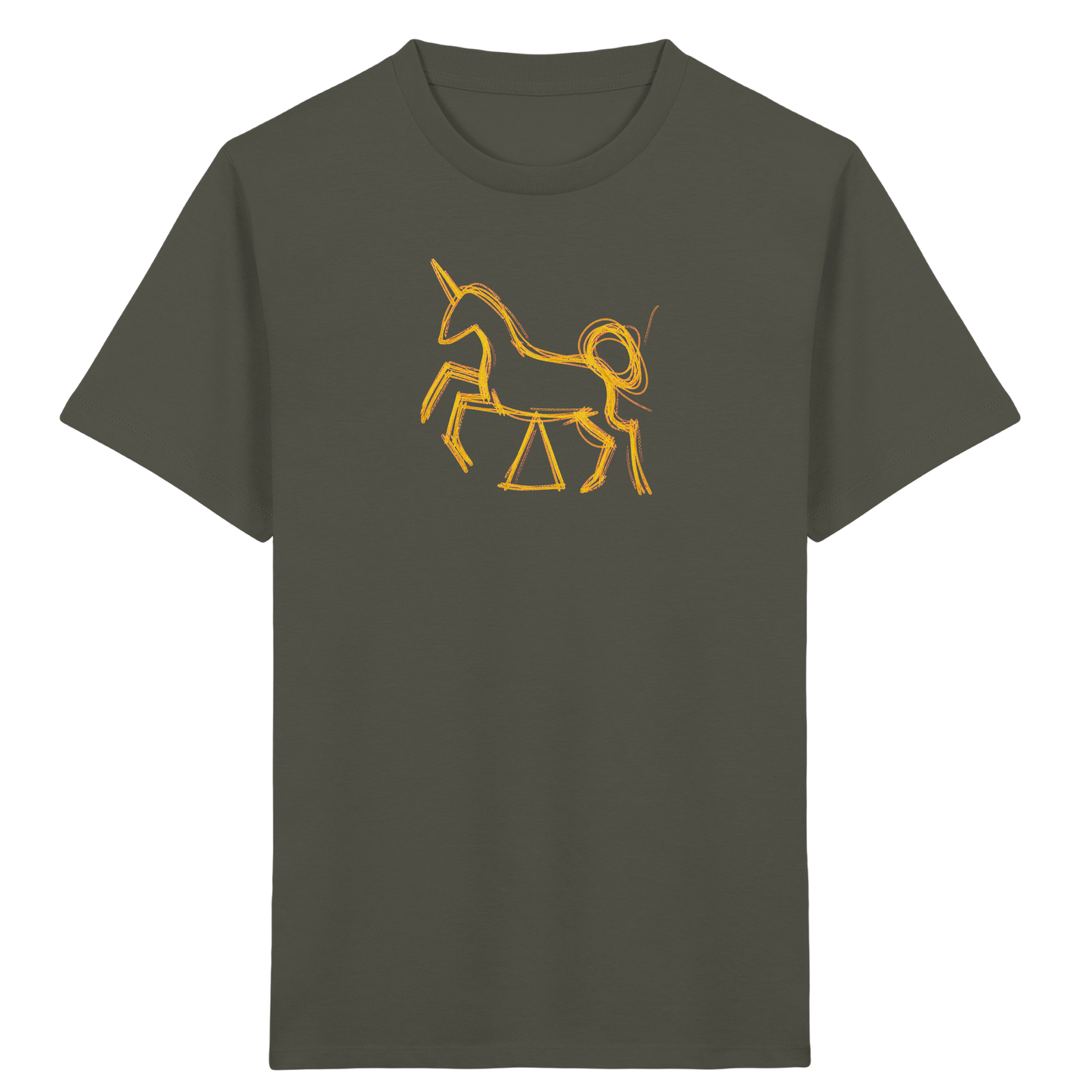 Currygelbes Einhorn zur Einschulung - Kinder Bio T-Shirt