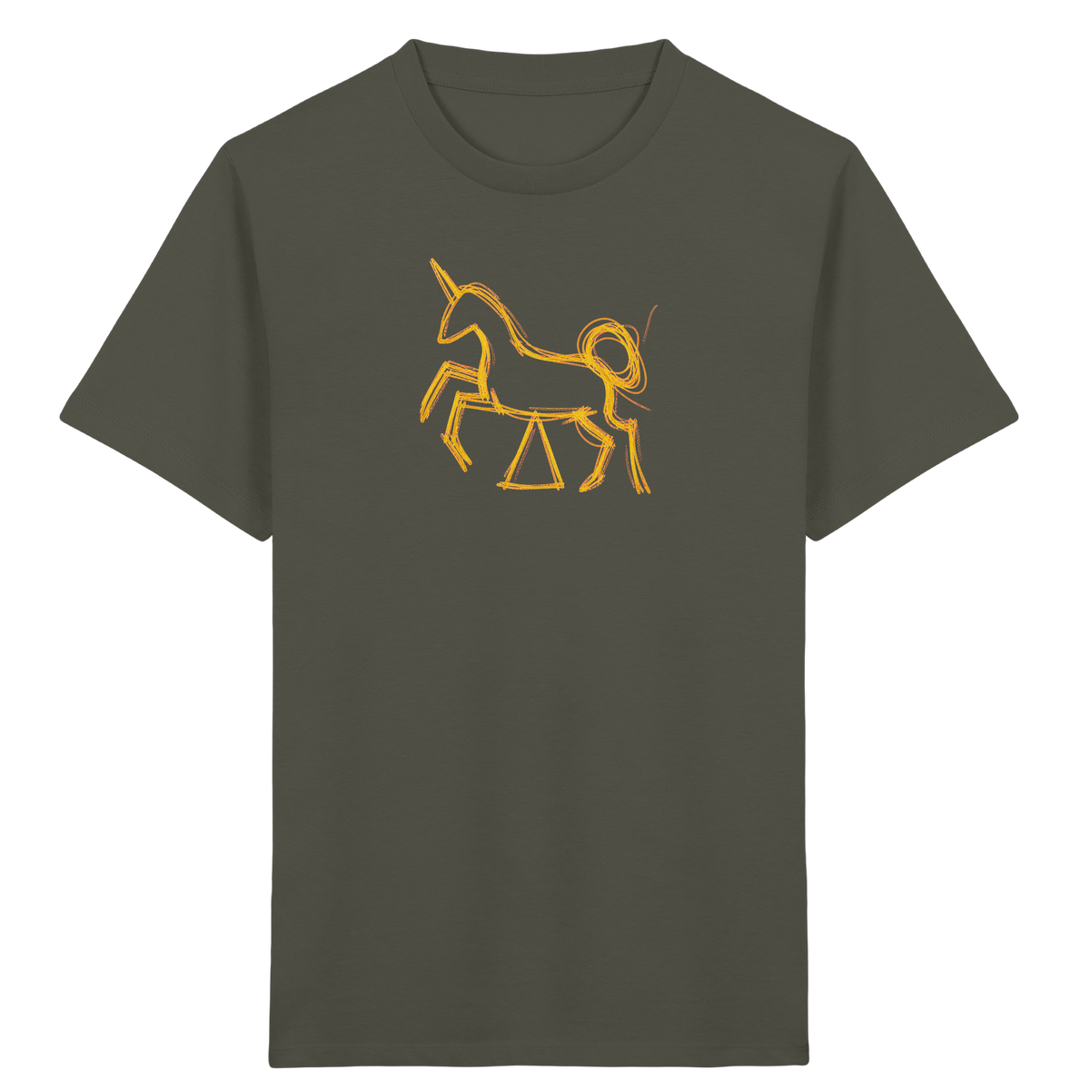 Currygelbes Einhorn zur Einschulung - Kinder Bio T-Shirt