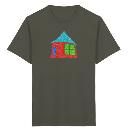 Rotes Haus mit Türkisdach - Kinder Bio T-Shirt