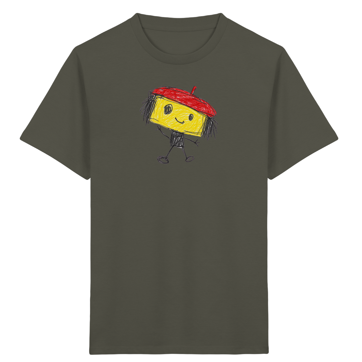 Kritzelkopf mit roter Mütze - Kinder Bio T-Shirt
