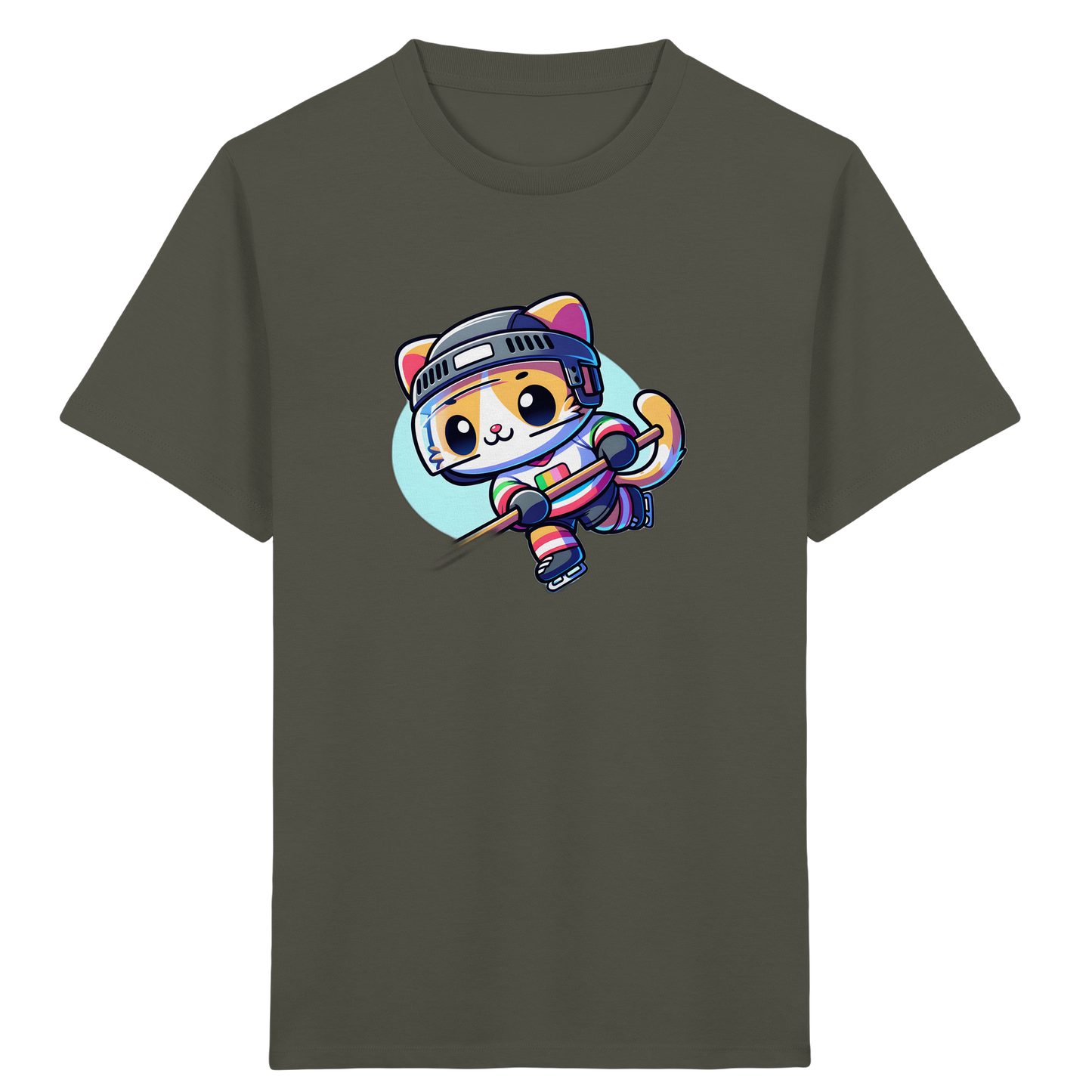 Eishockey Katze: Fröhliches Kinder T-Shirt