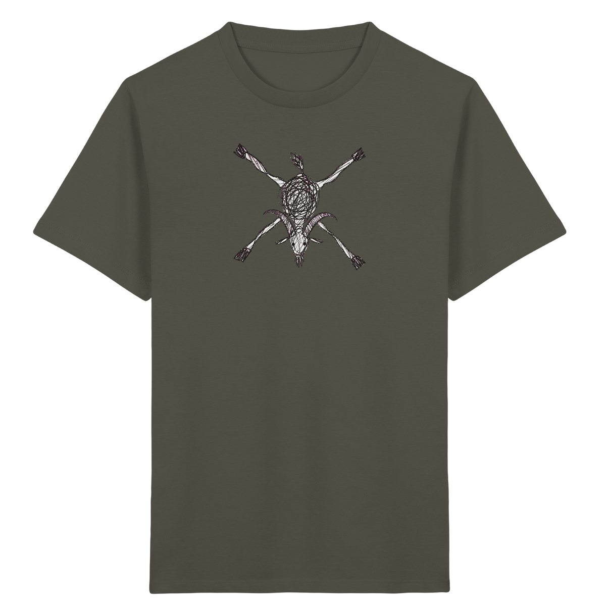 Ziege von oben Kinderzeichnung - Kinder Bio T-Shirt