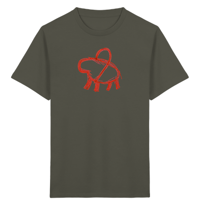 Rostbraunes Capybara mit Ranzen - Kinder Bio T-Shirt