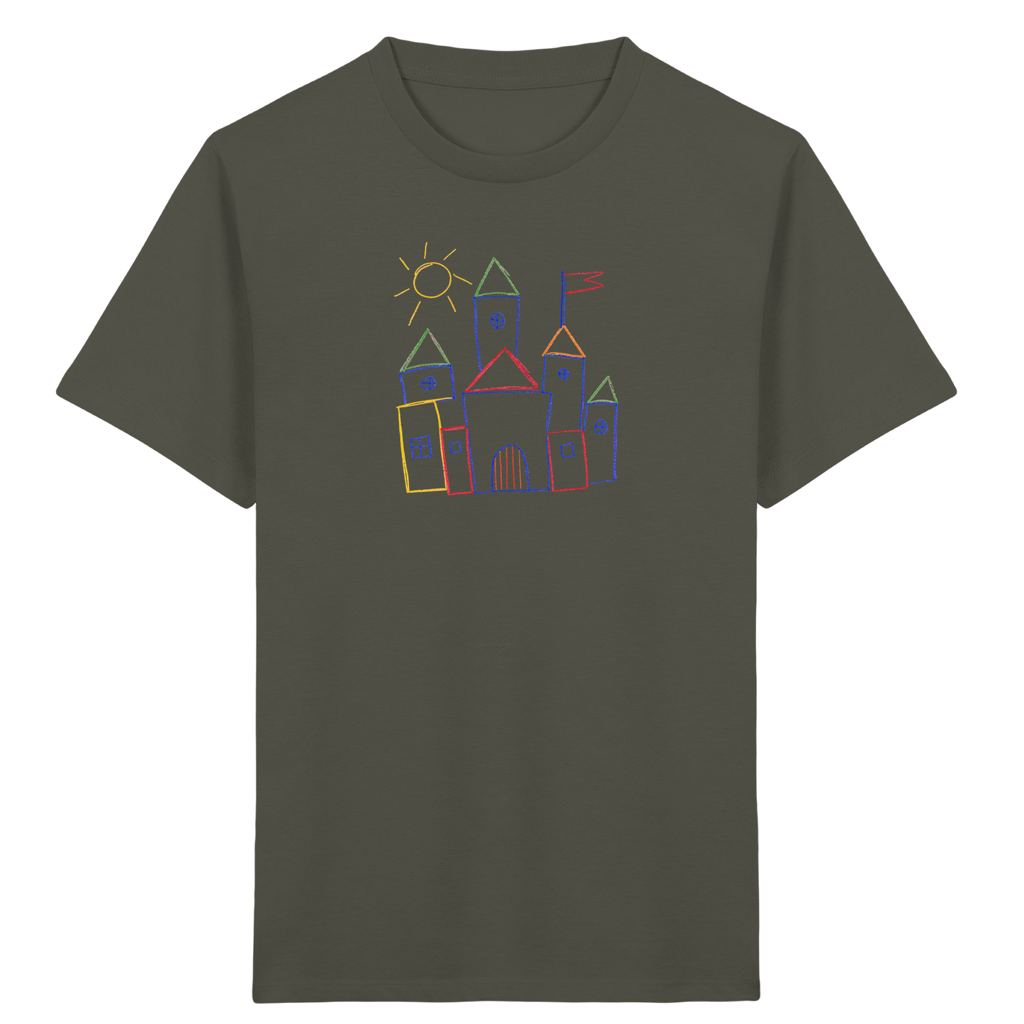 Fröhliches T-Shirt mit Märchenburg Motiv - Kinder Bio T-Shirt