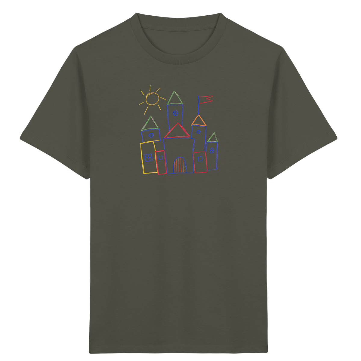 Fröhliches T-Shirt mit Märchenburg Motiv - Kinder Bio T-Shirt