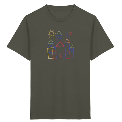 Fröhliches T-Shirt mit Märchenburg Motiv - Kinder Bio T-Shirt