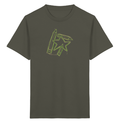Grüne Stiftefamilie mit Mutstern - Kinder Bio T-Shirt