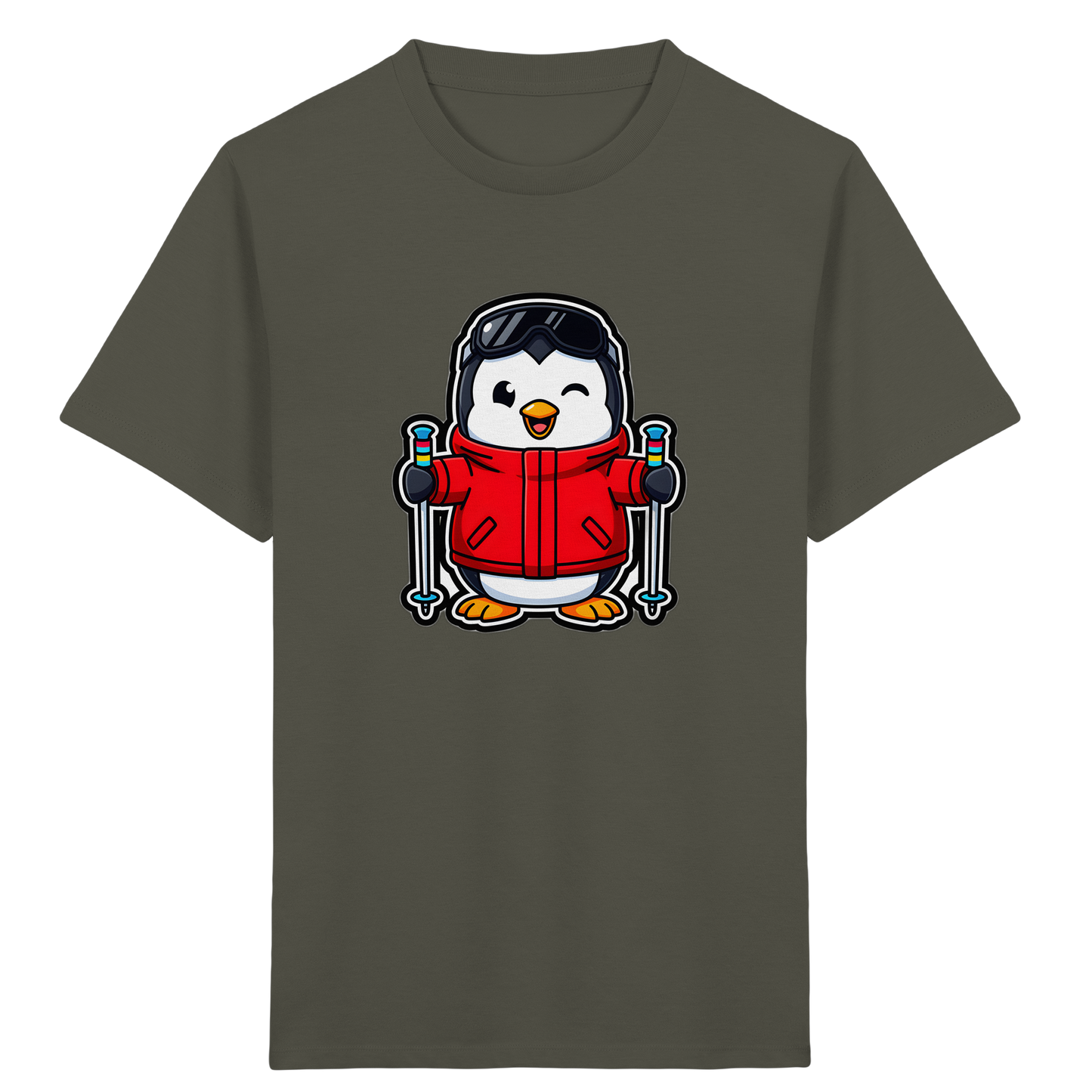Fröhlicher Pinguin Ski Abenteuer Shirt - Kinder Bio T-Shirt