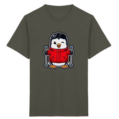 Fröhlicher Pinguin Ski Abenteuer Shirt - Kinder Bio T-Shirt