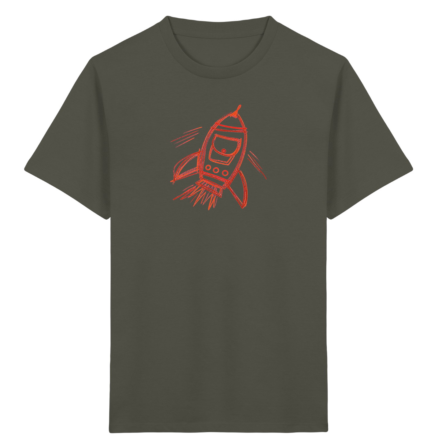 Kupferne Schulrakete mit Ranzenfenster - Kinder Bio T-Shirt
