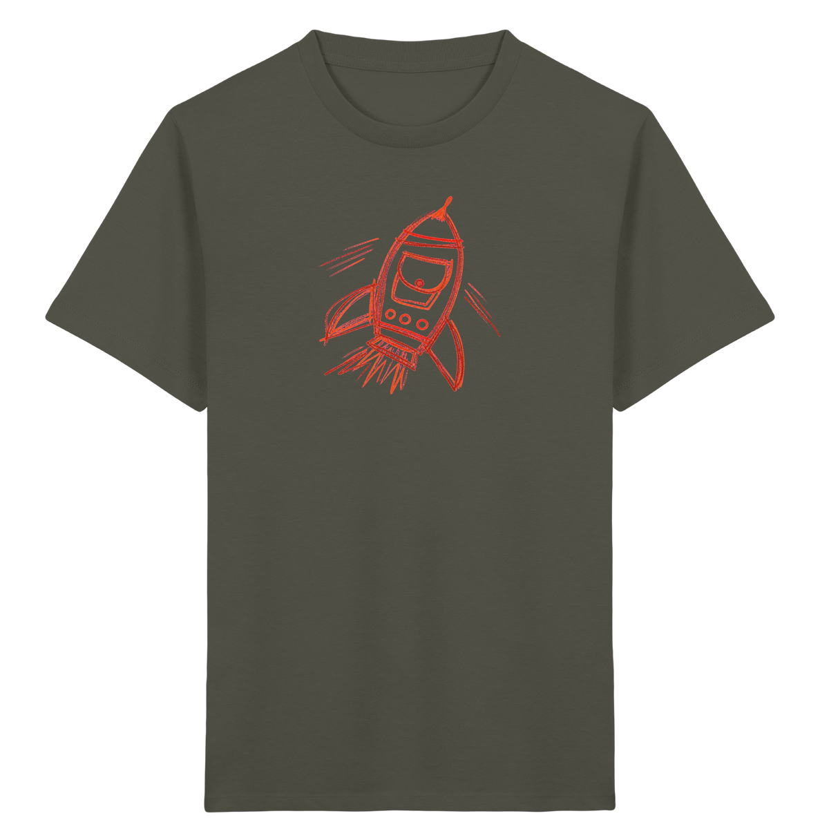 Kupferne Schulrakete mit Ranzenfenster - Kinder Bio T-Shirt