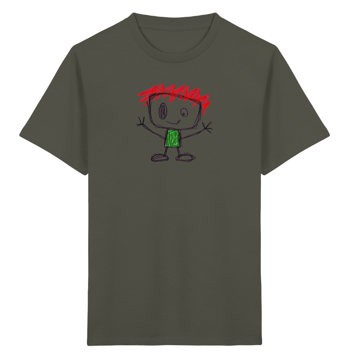 Kritzelkopf mit rotem Strubbelkamm - Kinder Bio T-Shirt