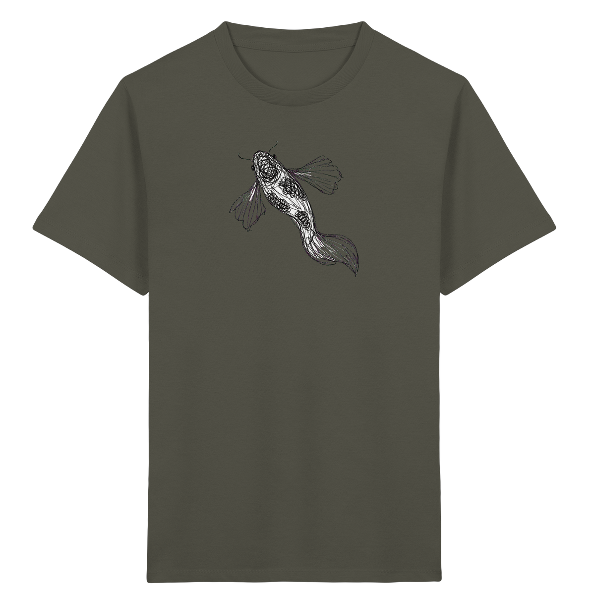 Koi von oben gezeichnet - Kinder Bio T-Shirt