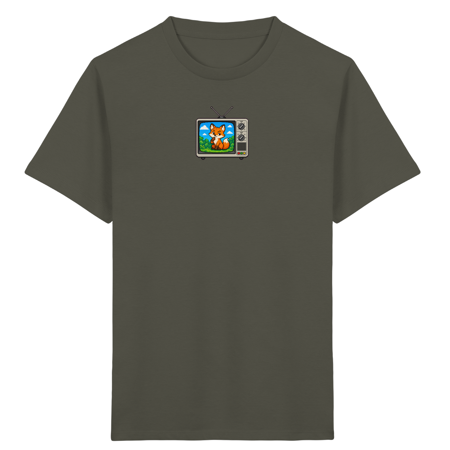 Pixel Fuchs im Retro Fernseher - Kinder Bio T-Shirt