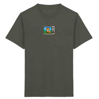 Pixel Fuchs im Retro Fernseher - Kinder Bio T-Shirt