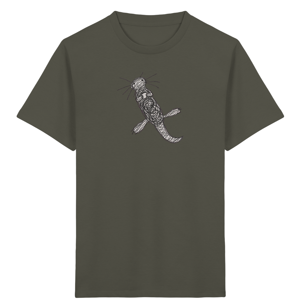 Otter von oben gezeichnet - Kinder Bio T-Shirt