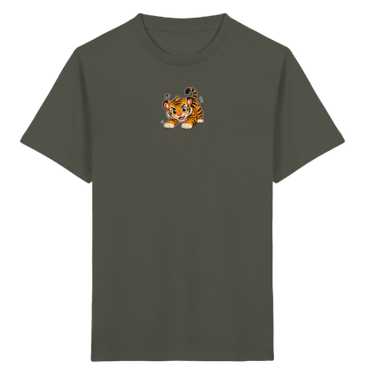 Verspielter Tiger: Fröhliches Kinder T-Shirt - Kinder Bio T-Shirt
