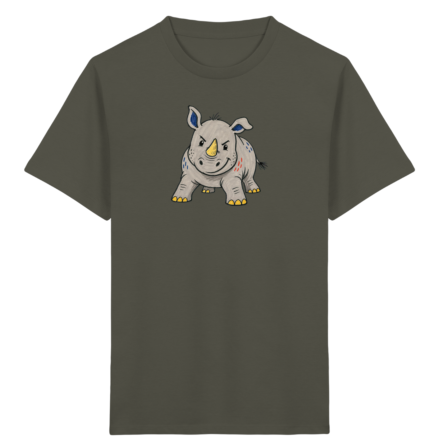 Cooles Nashorn T-Shirt fuer Wildfaenge - Kinder Bio T-Shirt