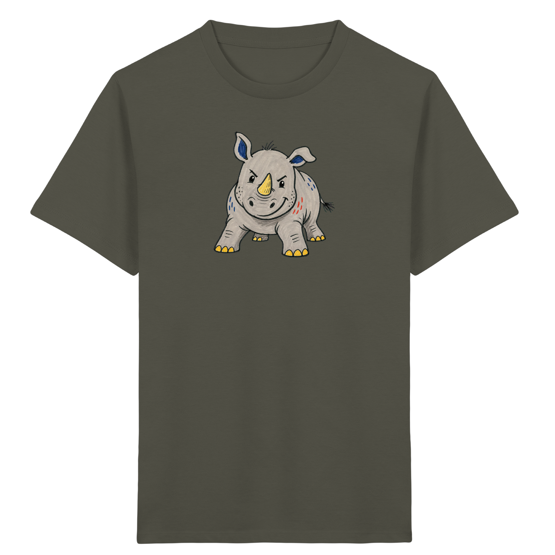 Cooles Nashorn T-Shirt fuer Wildfaenge - Kinder Bio T-Shirt