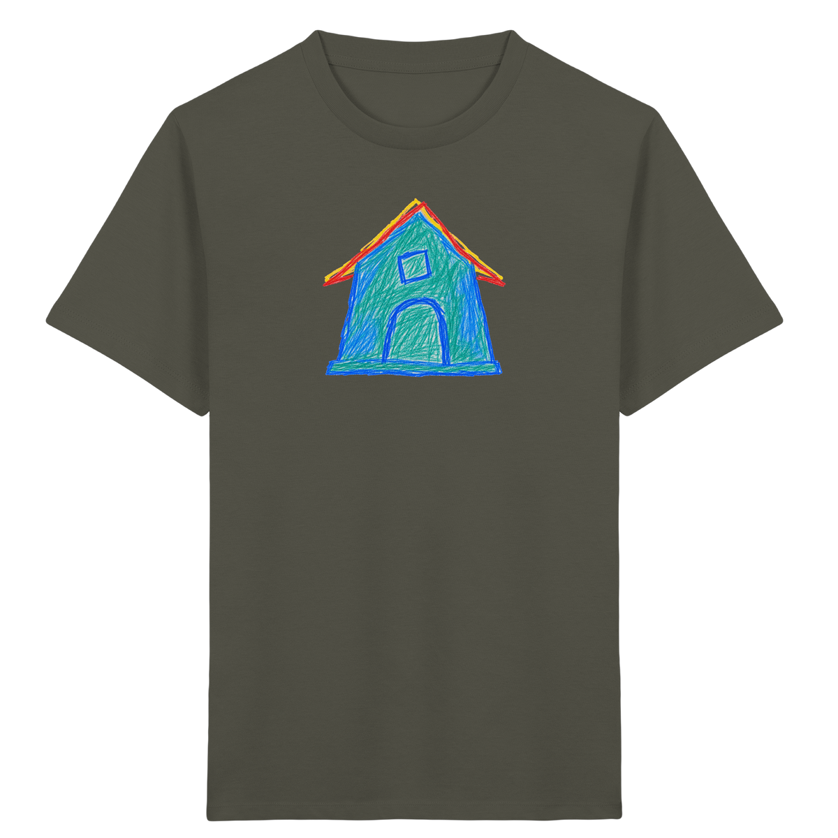 Zweifarbiger Dachbogen Haus - Kinder Bio T-Shirt