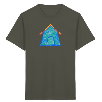 Zweifarbiger Dachbogen Haus - Kinder Bio T-Shirt