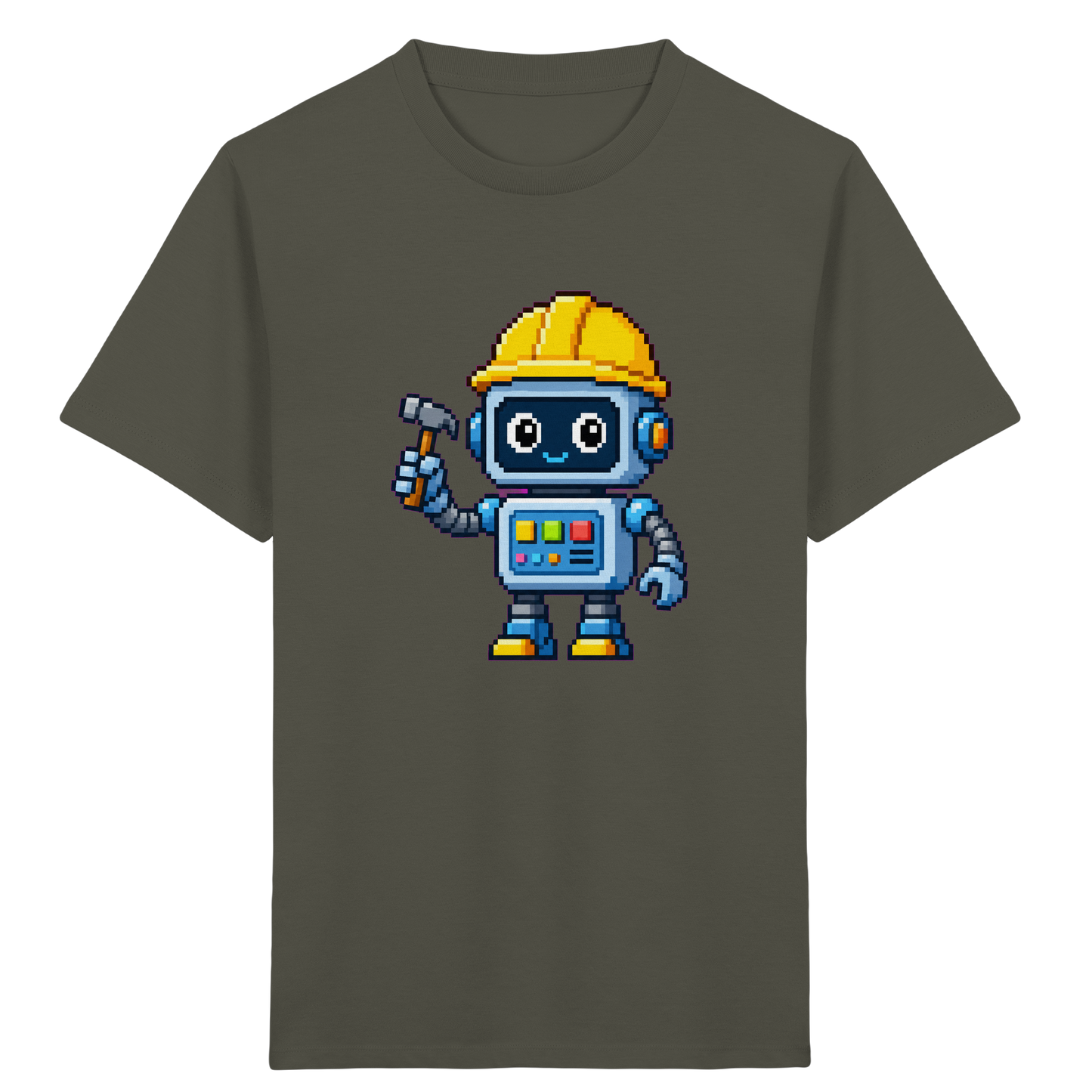 Pixel-Roboter mit Hammer: Retro Kinder-T-Shirt - Kinder T-Shirt