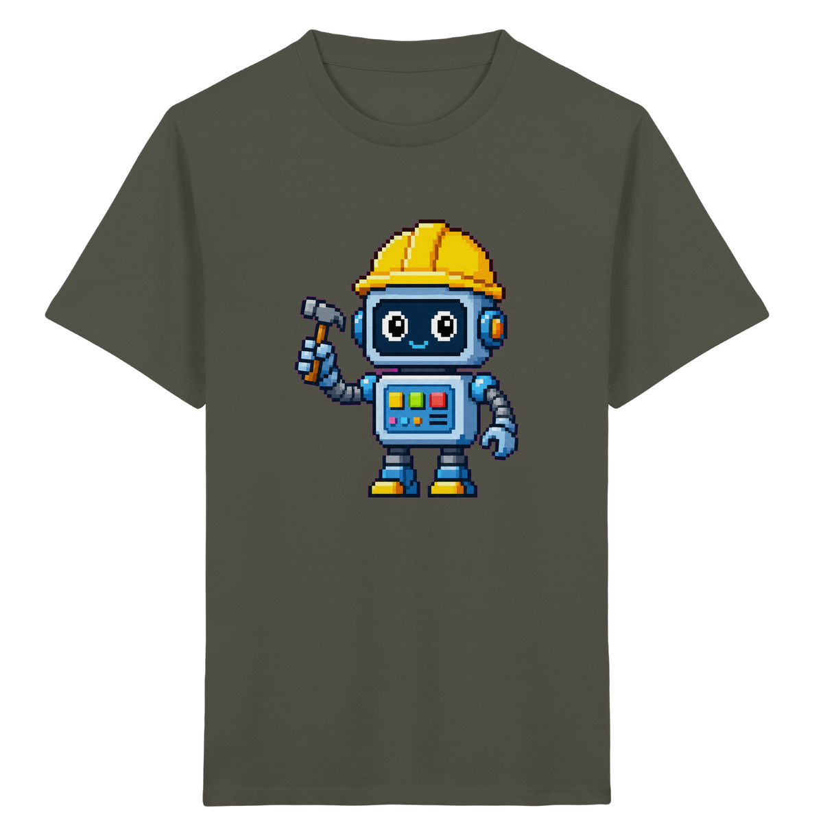 Pixel-Roboter mit Hammer: Retro Kinder-T-Shirt - Kinder T-Shirt