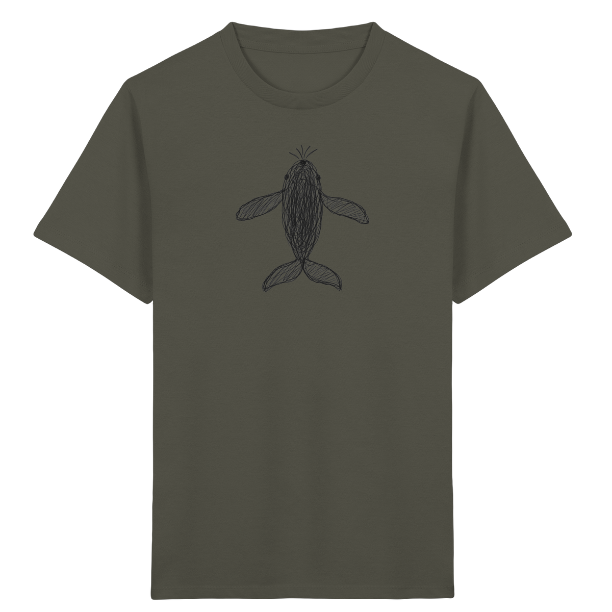 Wal von oben gezeichnet - Kinder Bio T-Shirt