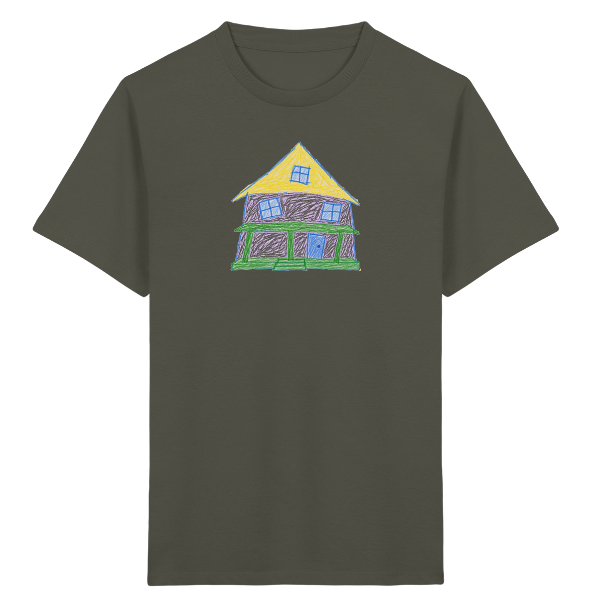 Lila Haus mit Veranda - Kinder Bio T-Shirt