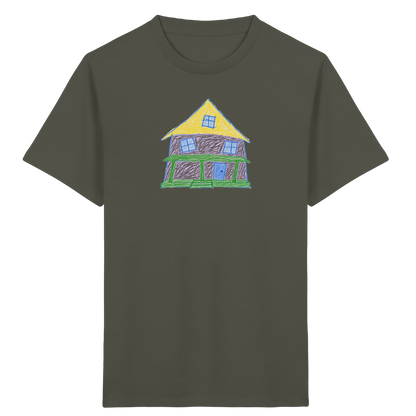 Lila Haus mit Veranda - Kinder Bio T-Shirt