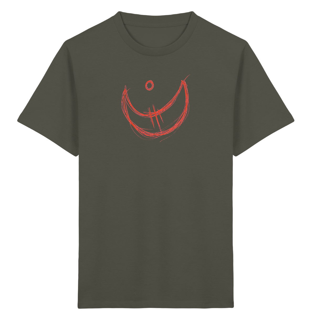 Korallroter Krakelmond für Kinder - Kinder Bio T-Shirt