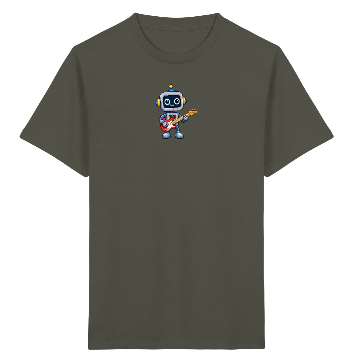 Pixel Roboter rockt E-Gitarre - Kinder T-Shirt