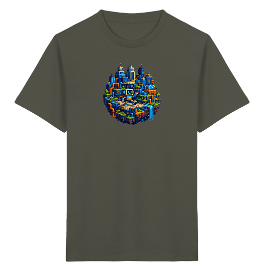 Pixel Roboter Insel Abenteuer T-Shirt - Kinder Bio T-Shirt