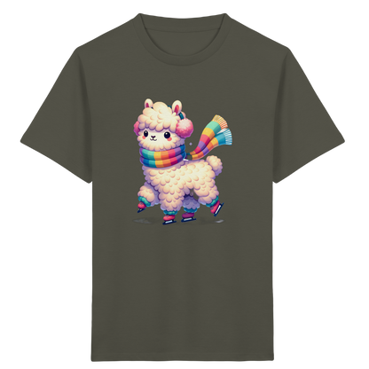 Alpaka auf Schlittschuhen – Kinder Bio-T-Shirt