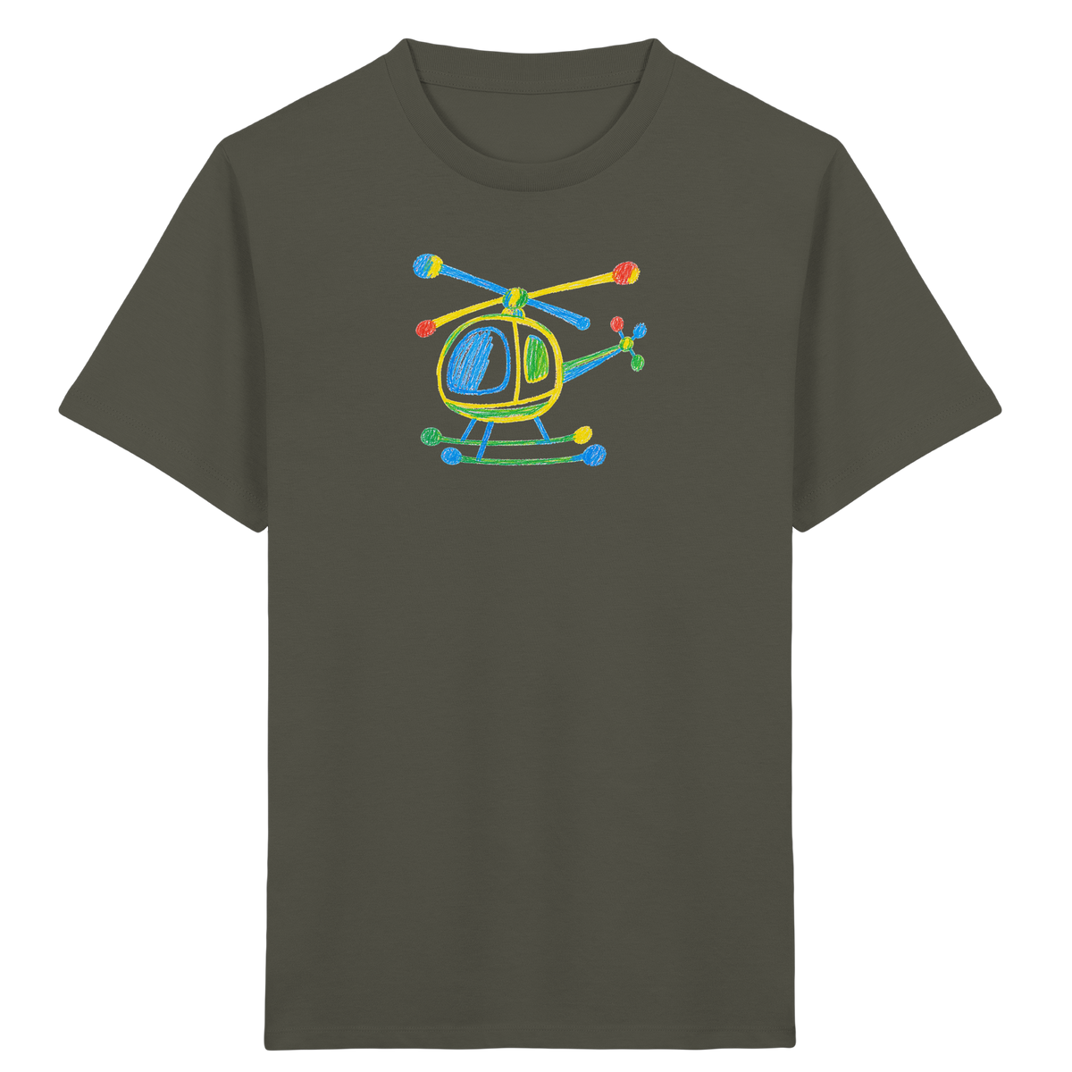 Bunter Farbpunkt Hubschrauber - Kinder Bio T-Shirt