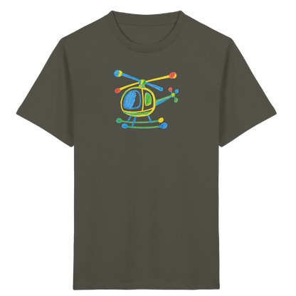 Bunter Farbpunkt Hubschrauber - Kinder Bio T-Shirt