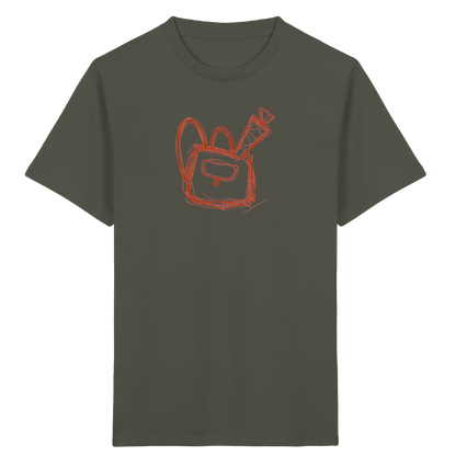 Zimtbrauner Ranzen mit Schultüte - Kinder Bio T-Shirt