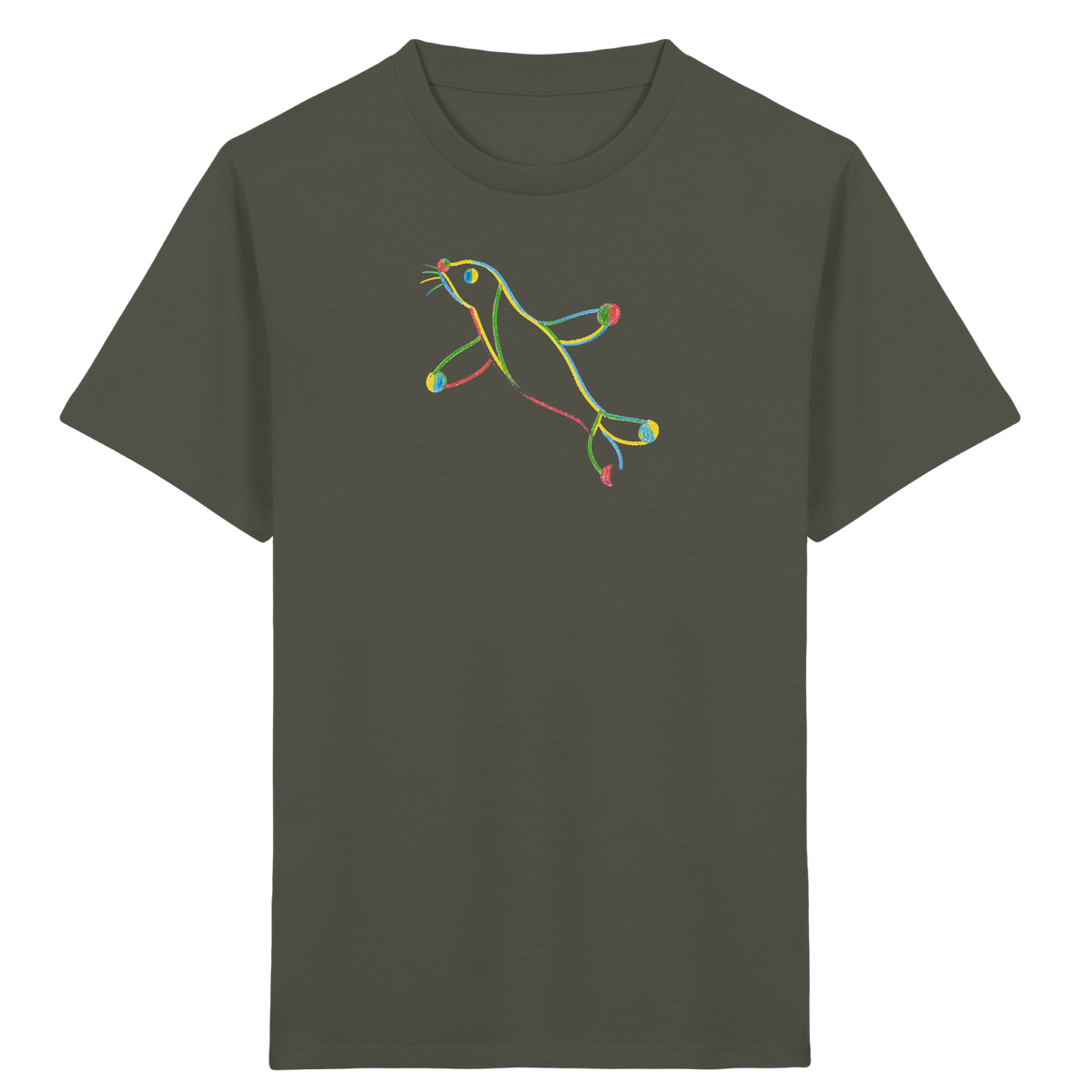 Bunte Farbpunkt Robbe Kinder - Kinder Bio T-Shirt