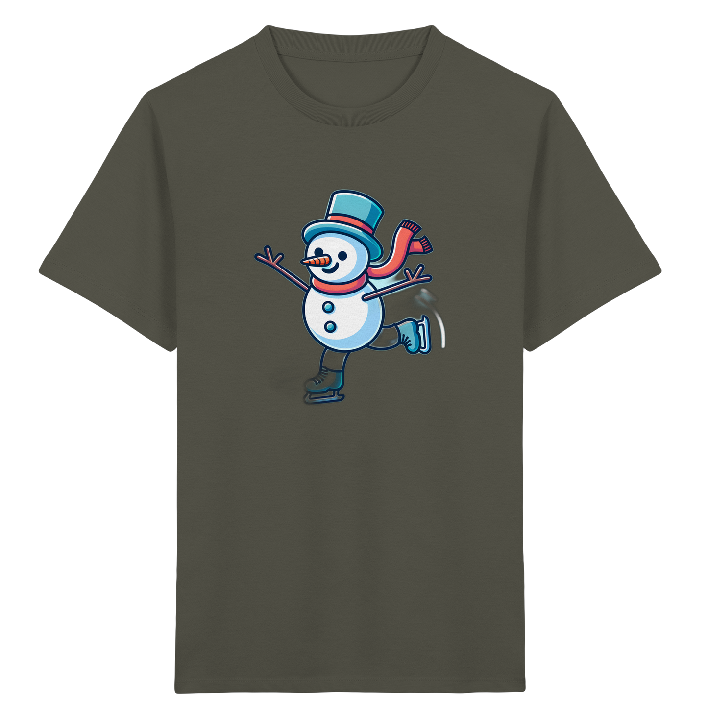 Schlittschuh laufender Schneemann: Winter Spaß Shirt