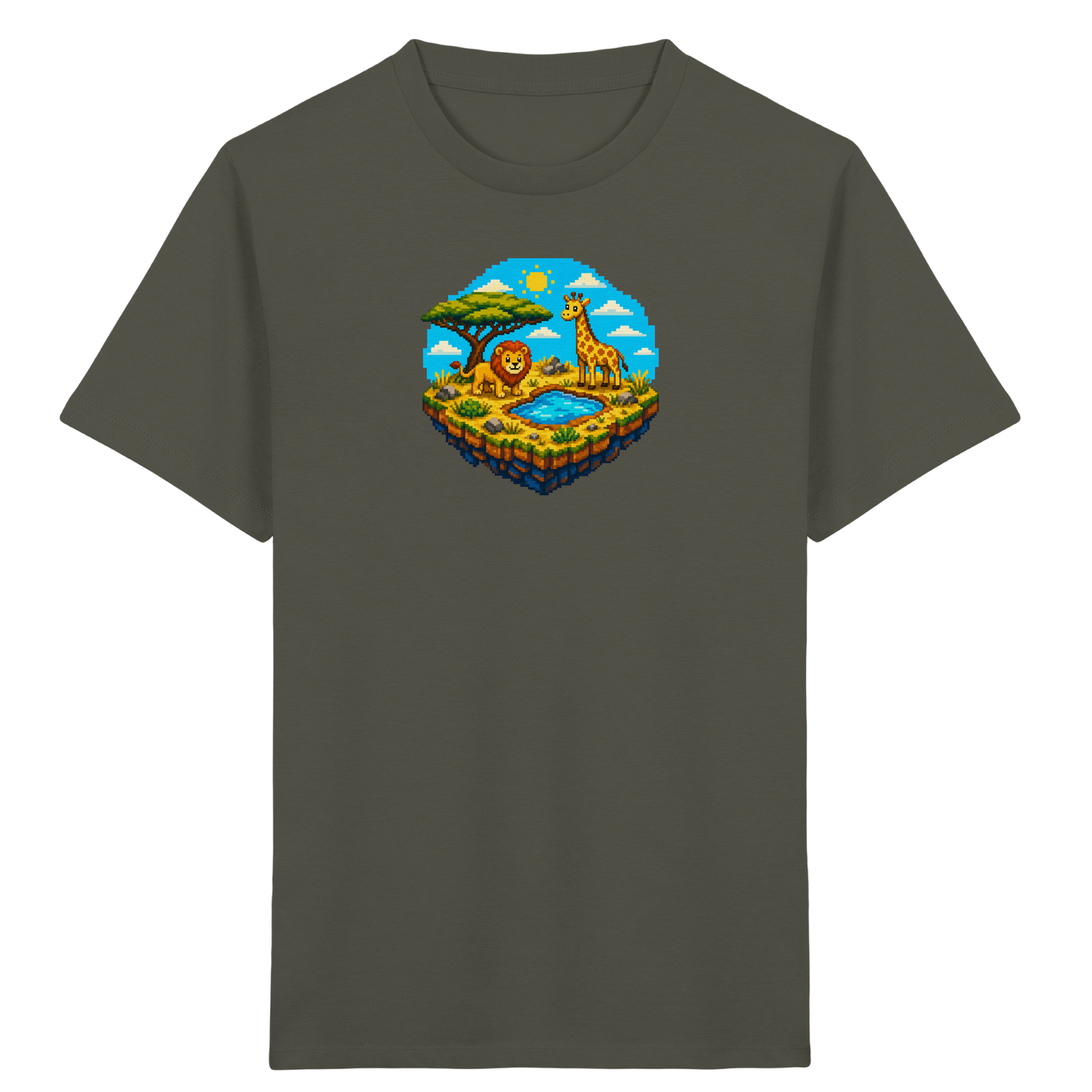 Verspieltes Pixel Safari T-Shirt Kinder - Kinder Bio T-Shirt
