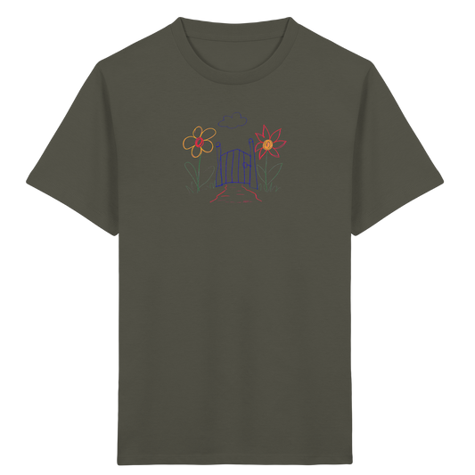 Verspieltes Kinder T-Shirt Garten Motiv - Kinder Bio T-Shirt