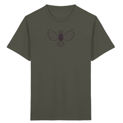 Eule von oben gezeichnet - Kinder Bio T-Shirt