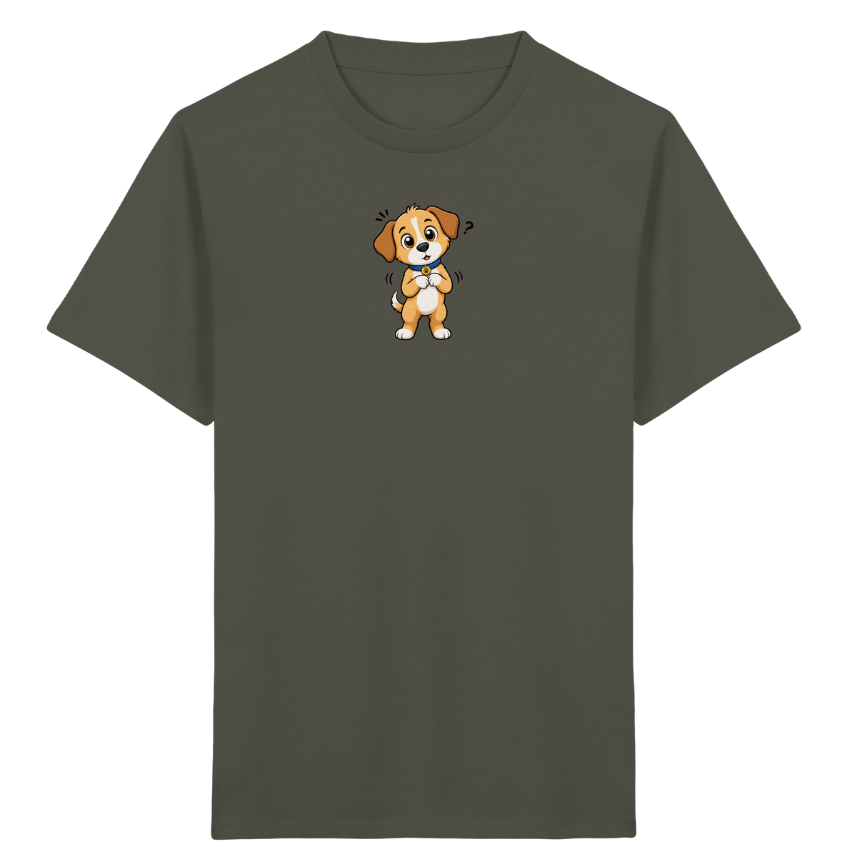 Niedlicher Welpe: Überrascht auf T-Shirt - Kinder Bio T-Shirt