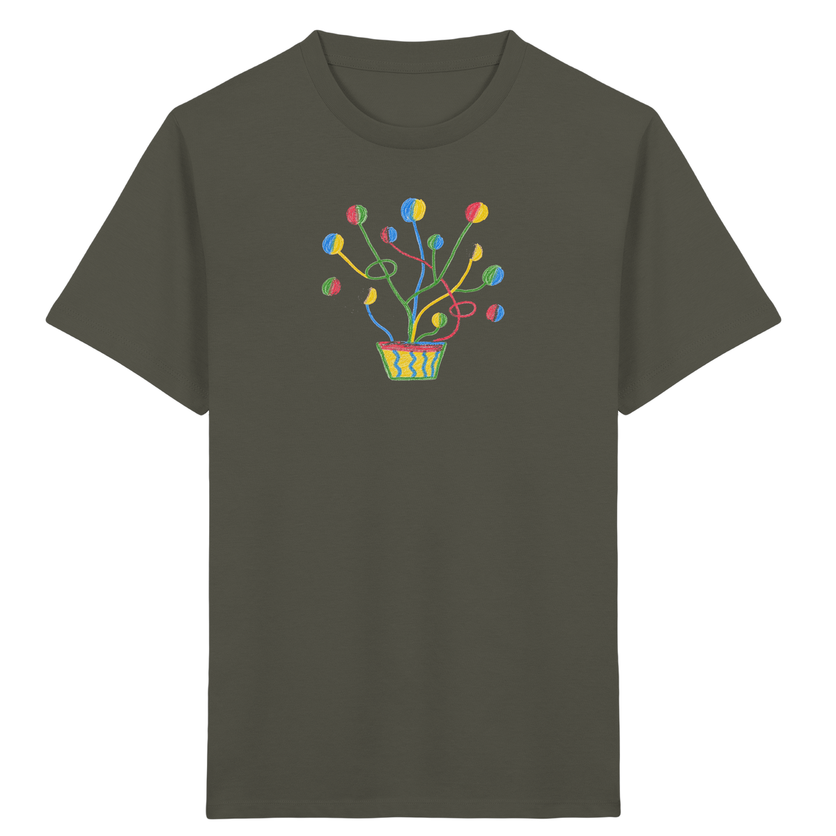 Bunte Fantasie Pflanze - Kinder Bio T-Shirt