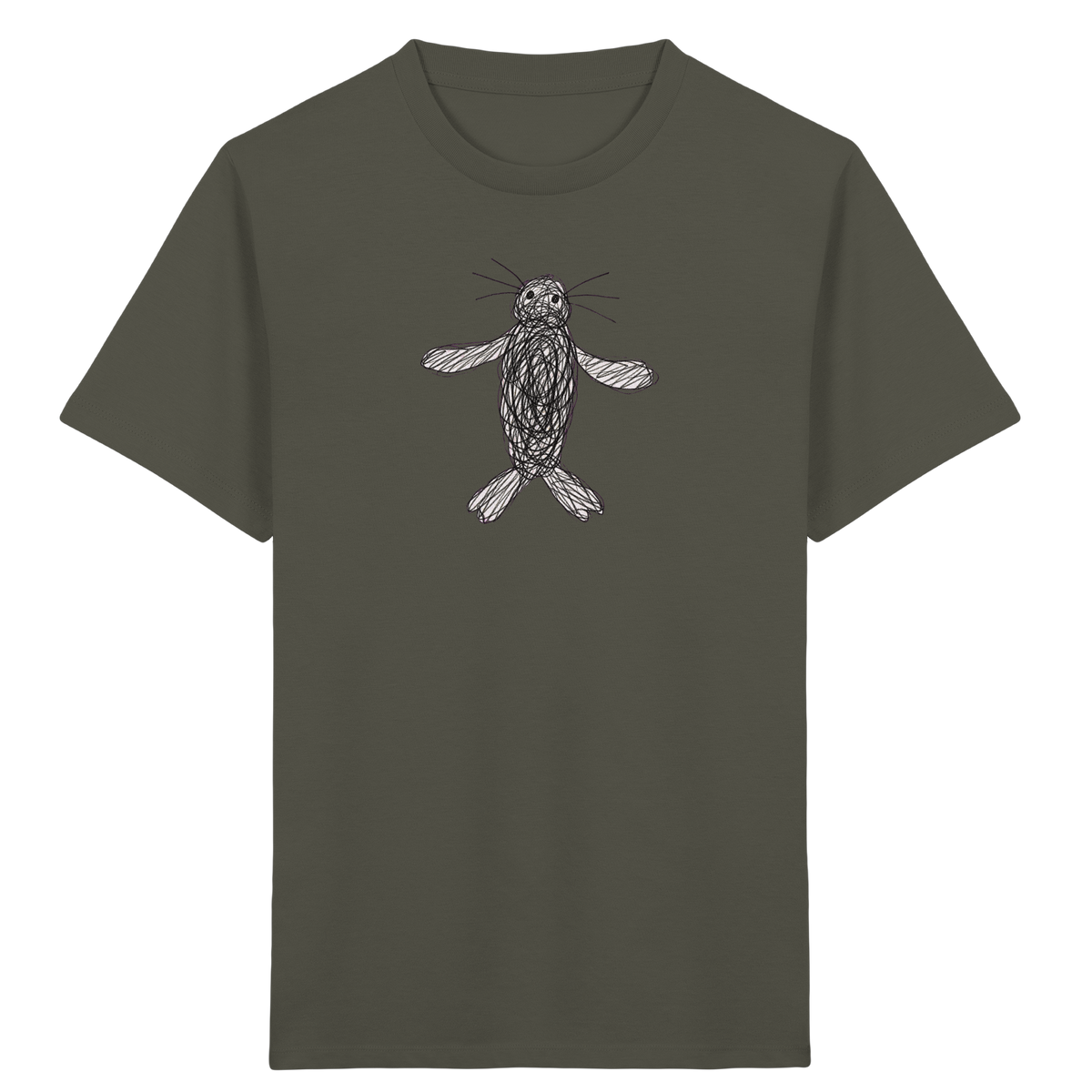 Robbe von oben gezeichnet - Kinder Bio T-Shirt