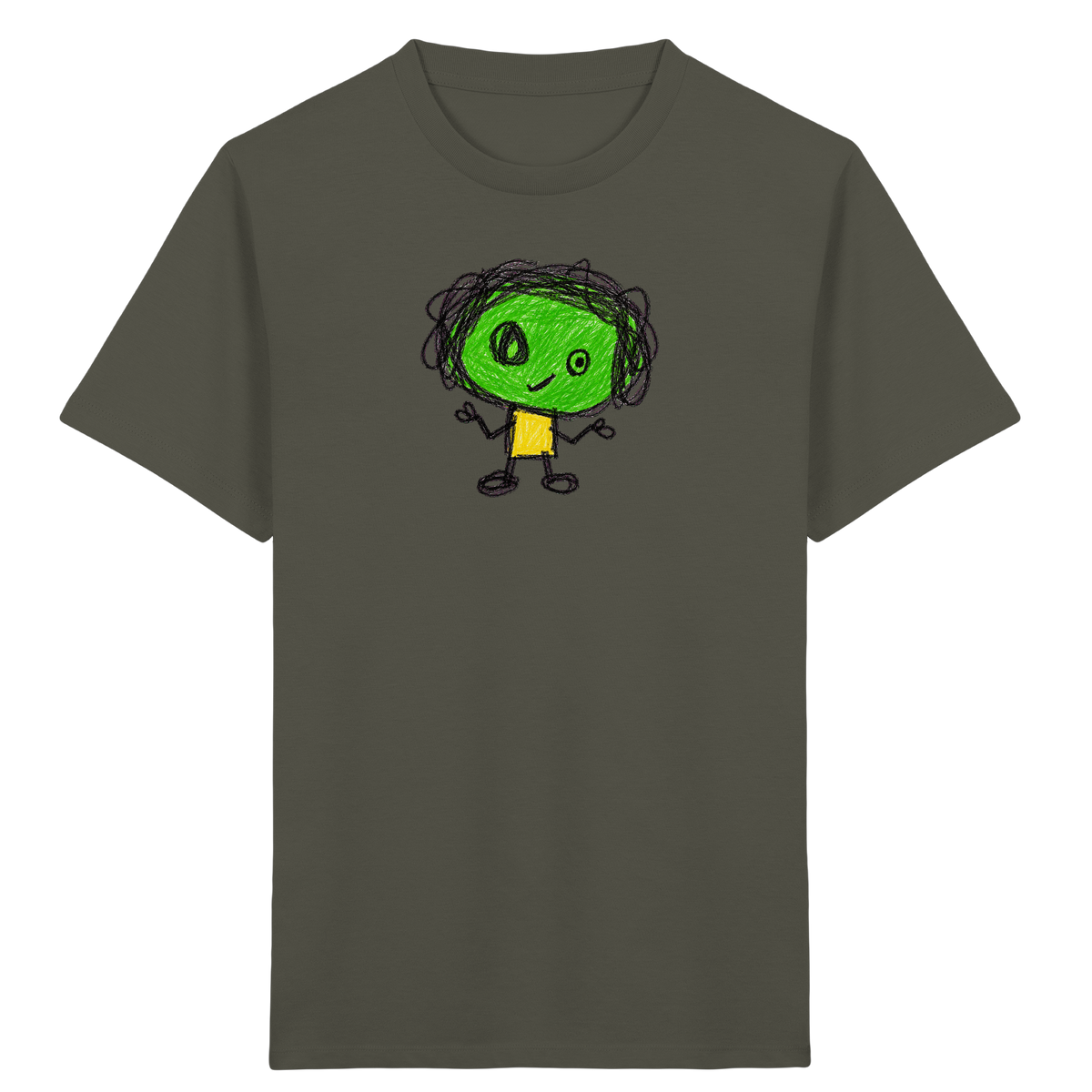 Kritzelkopf mit Zopfkranz - Kinder Bio T-Shirt