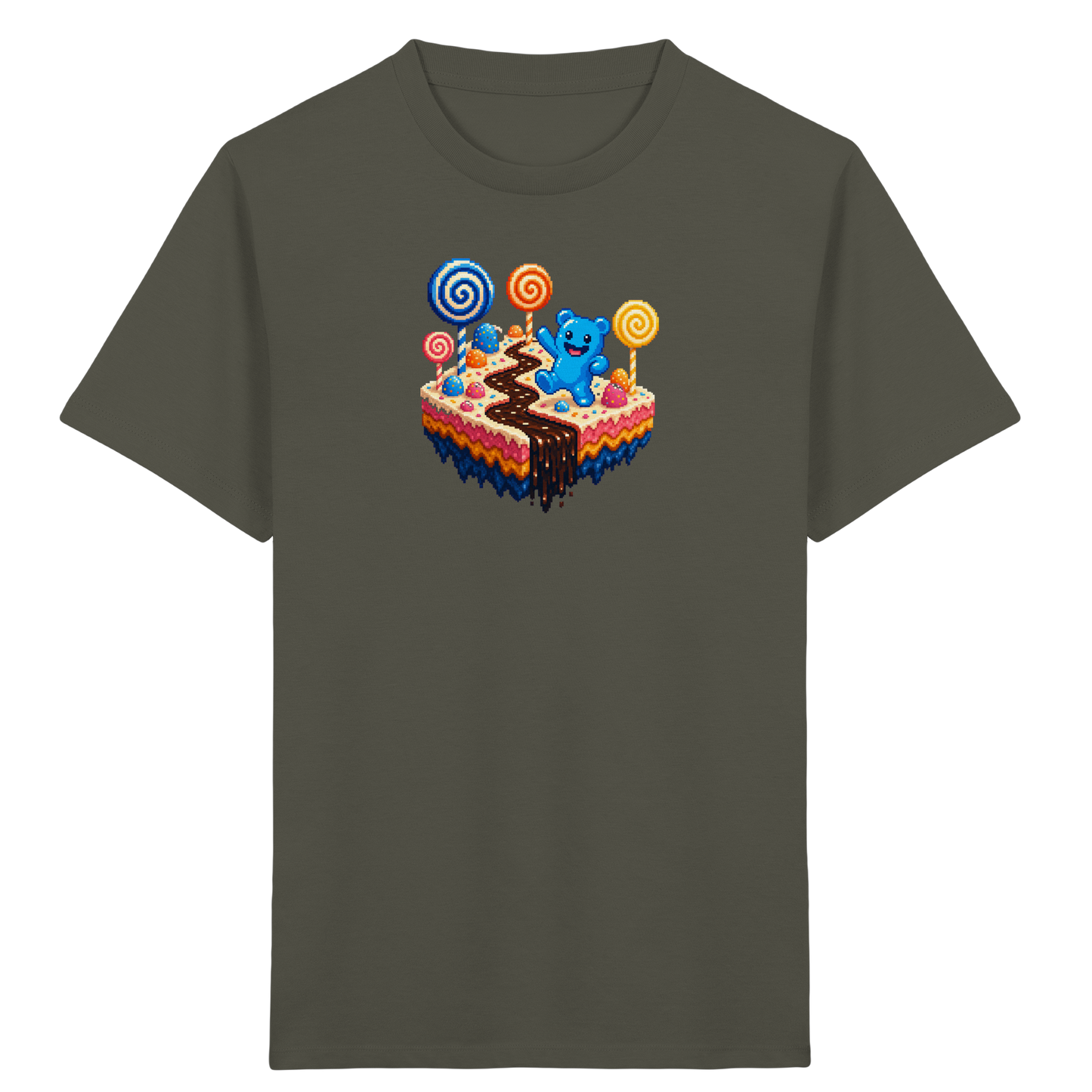 Pixel Gummibärchen auf süßer Insel - Kinder Bio T-Shirt