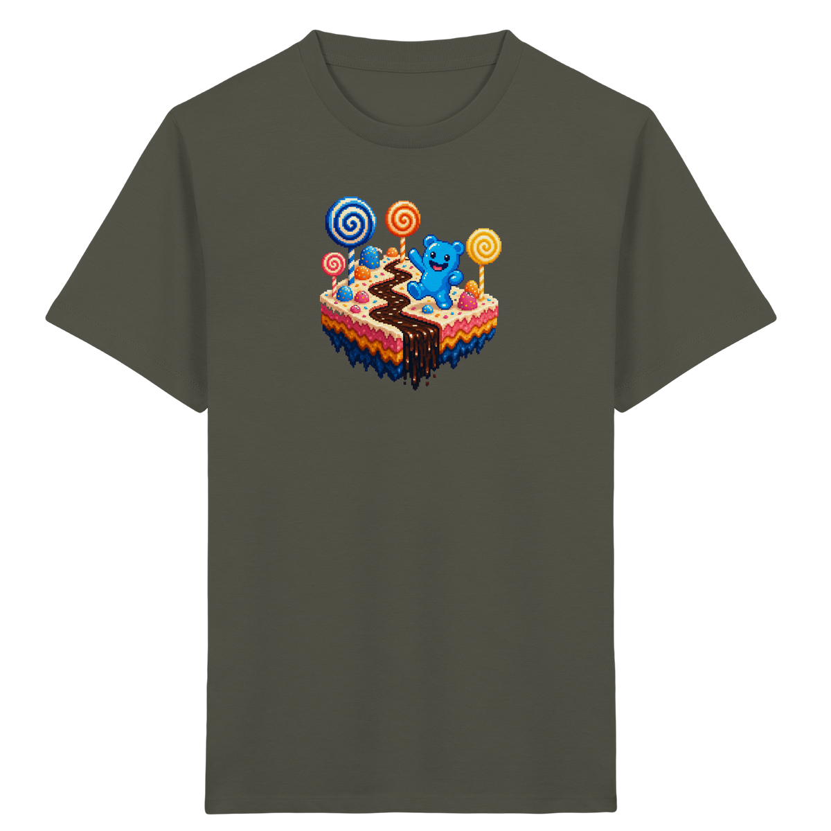 Pixel Gummibärchen auf süßer Insel - Kinder Bio T-Shirt