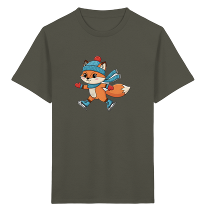 Fuchs auf Schlittschuhen – Kinder Bio-T-Shirt
