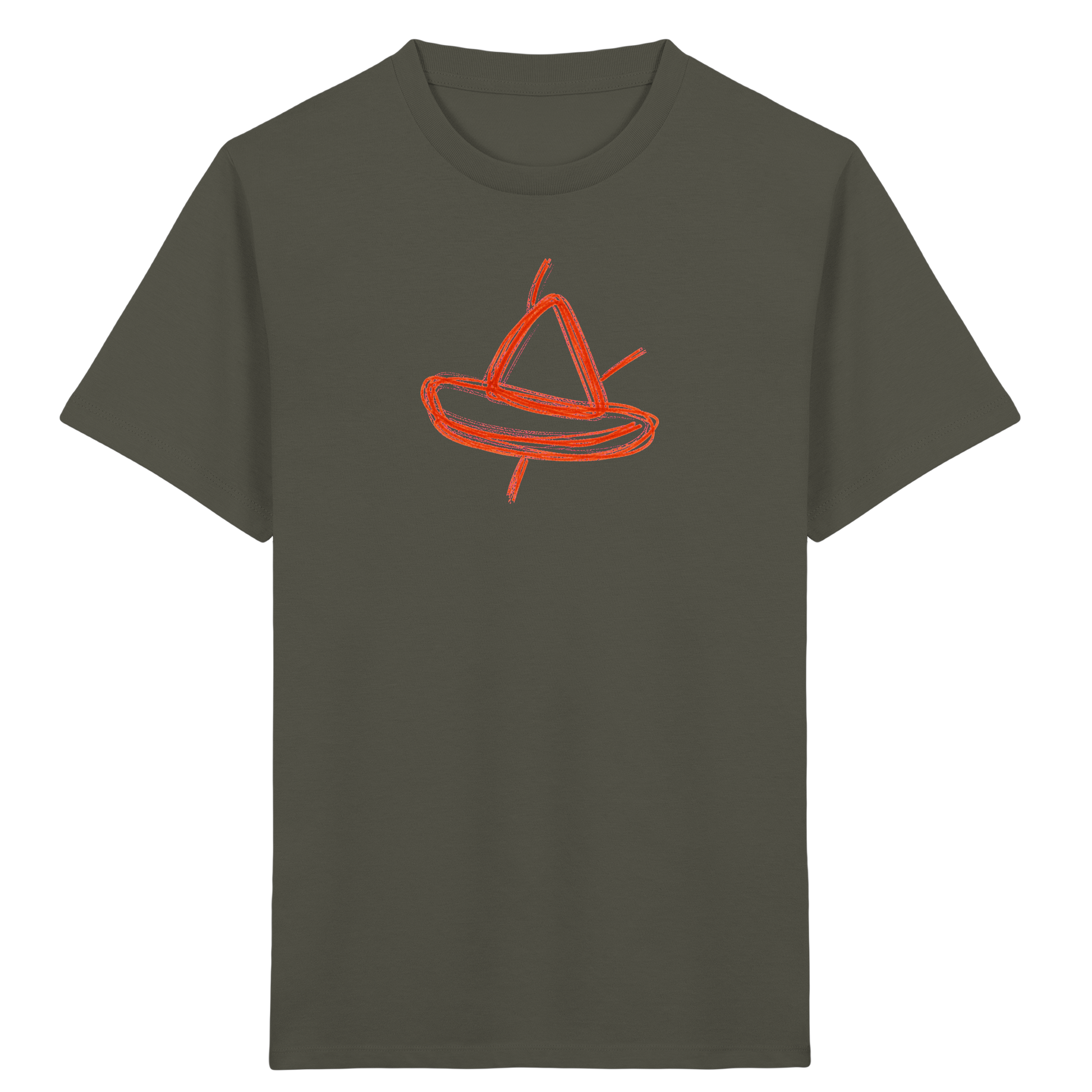 Orange Schleifenboot Kinderkritzel - Kinder Bio T-Shirt